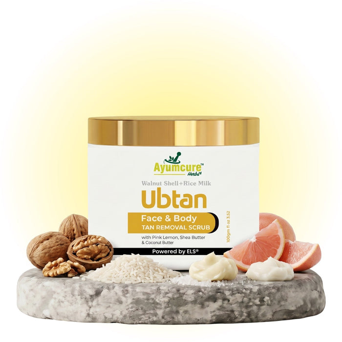 Ubtan Tan Removal Scrub | Walnut, Rice Milk & Shea Butter | Brightens Skin | Unisex