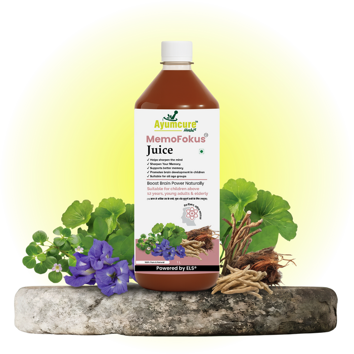 MemoFokus Ayurvedic Brain & Memory Support Juice | 11+ Herbs | Men & Women