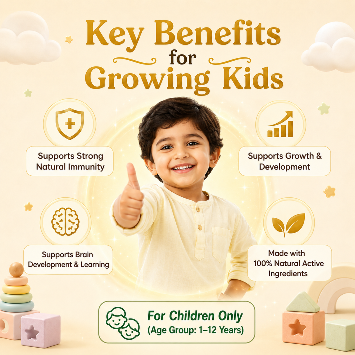 Kids Swarnaprashan Drops | Golden Nectar Ayurvedic Immunity & Brain Support for Children 1-12 Years |