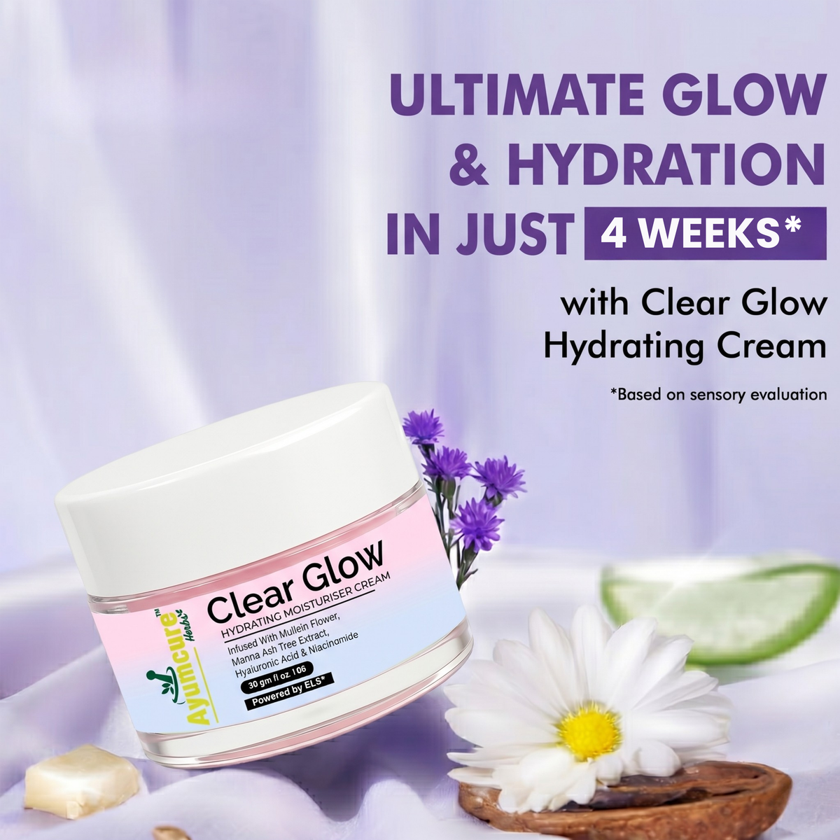 Clear Glow Korean Skin Hydrating Moisturiser Cream | Women & Men | 30 gm