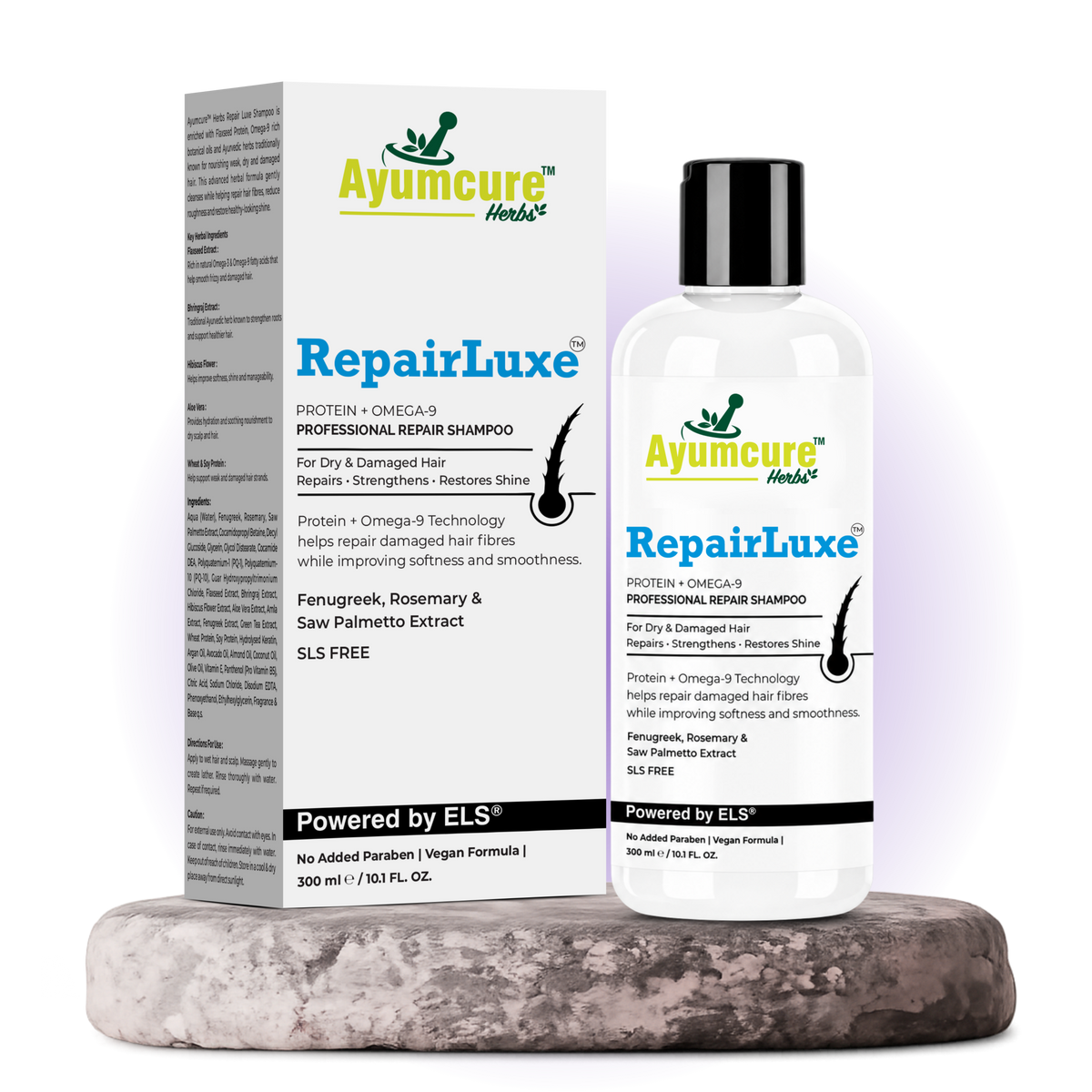 RepairLuxe Professional Repair Shampoo |With Fenugreek, Rosemary & Saw Palmetto | SLS Free