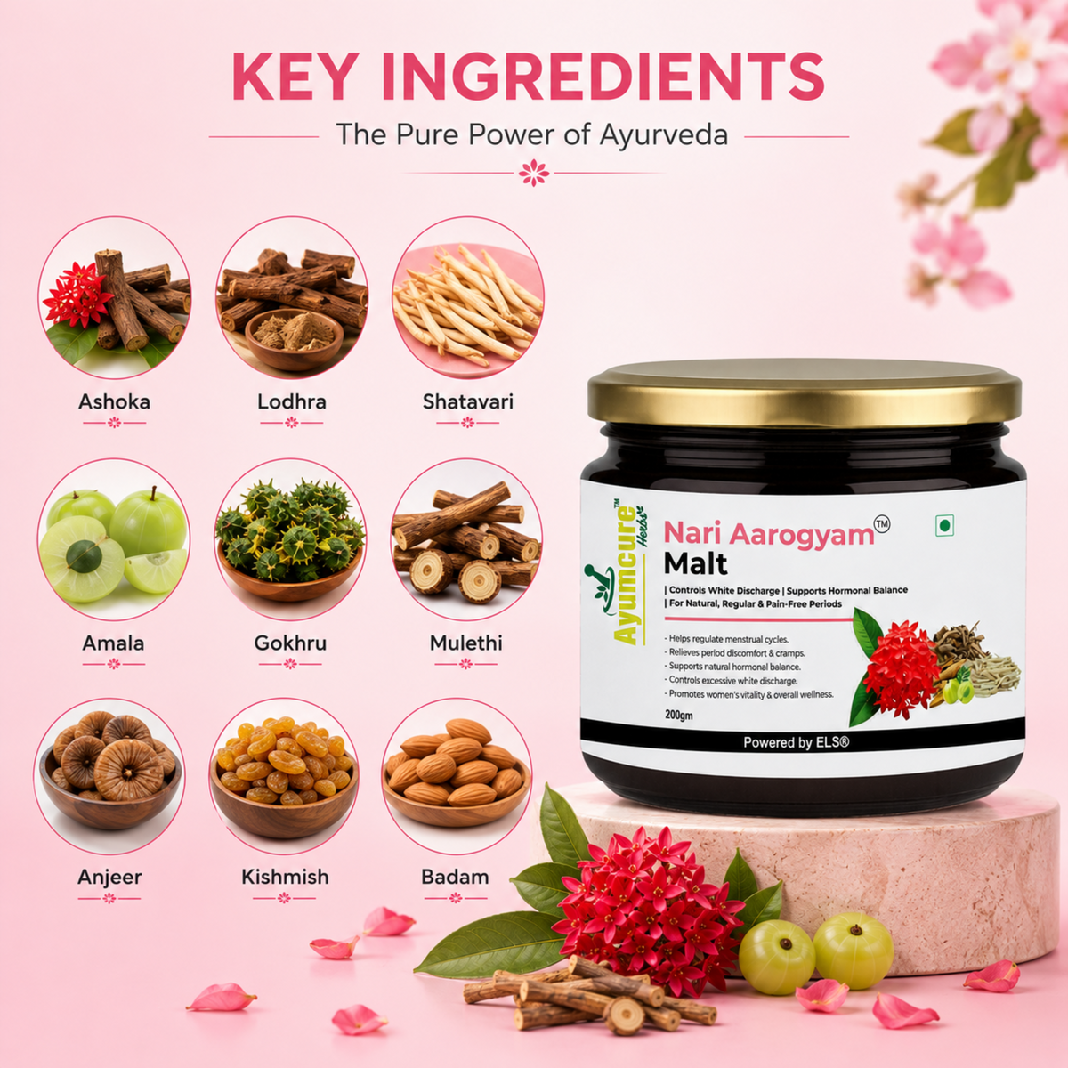 Nari Aarogyam Malt – White Discharge (Leukorrhea) & PCOS Support | Only For Women