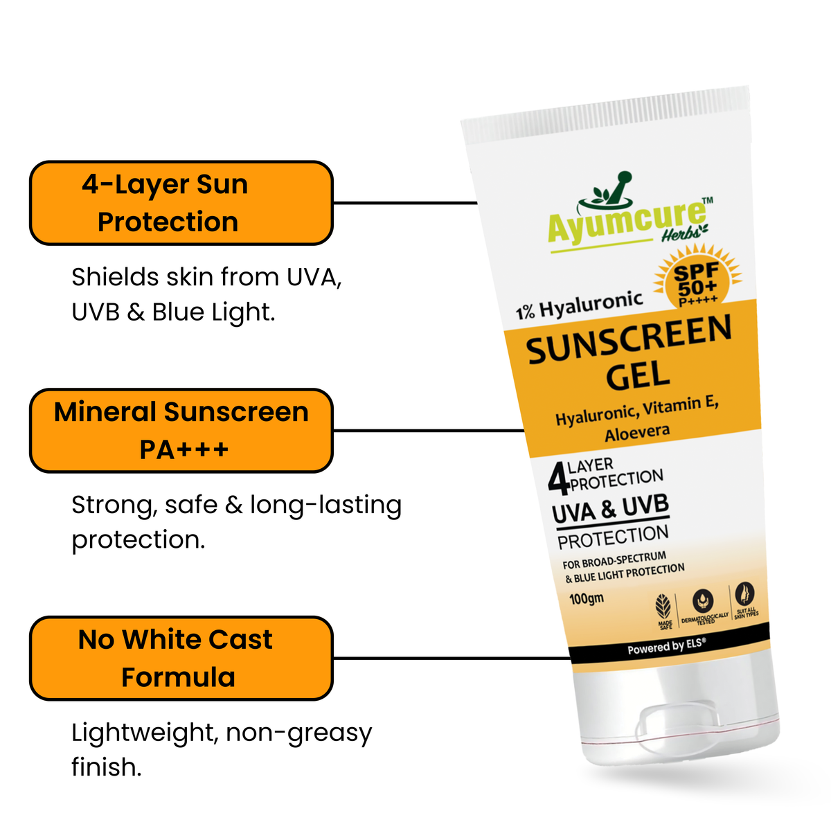 Hyaluronic Acid 1% Sunscreen SPF 50 PA++++ | No White Cast | Oily & Acne-Prone Skin