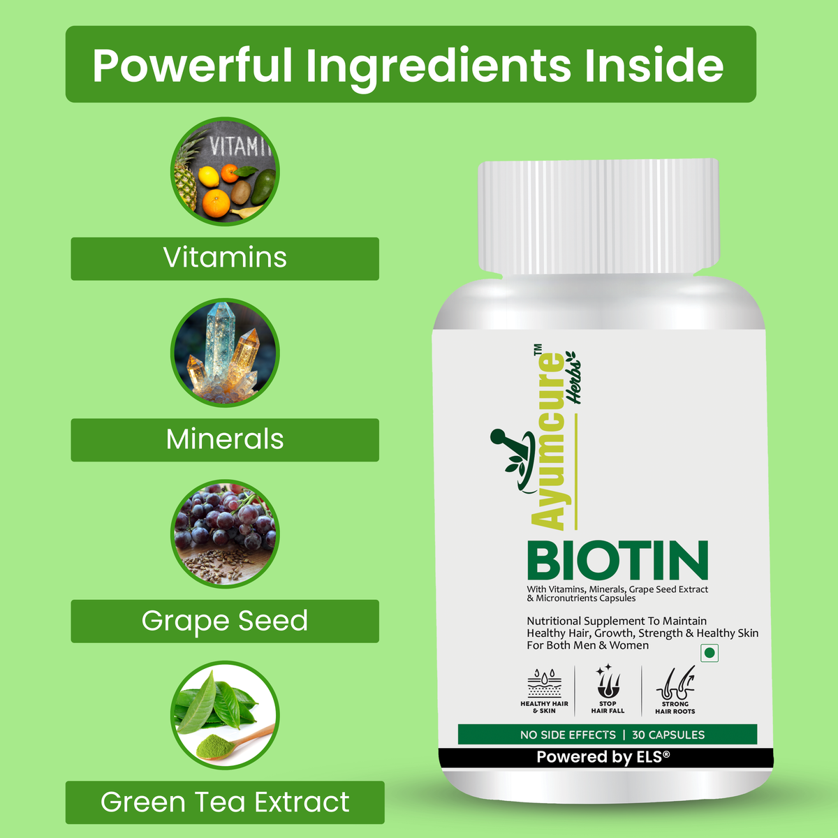 Biotin Tablet with Vitamins & Minerals, Healthy Hair & Skin, Men & Women