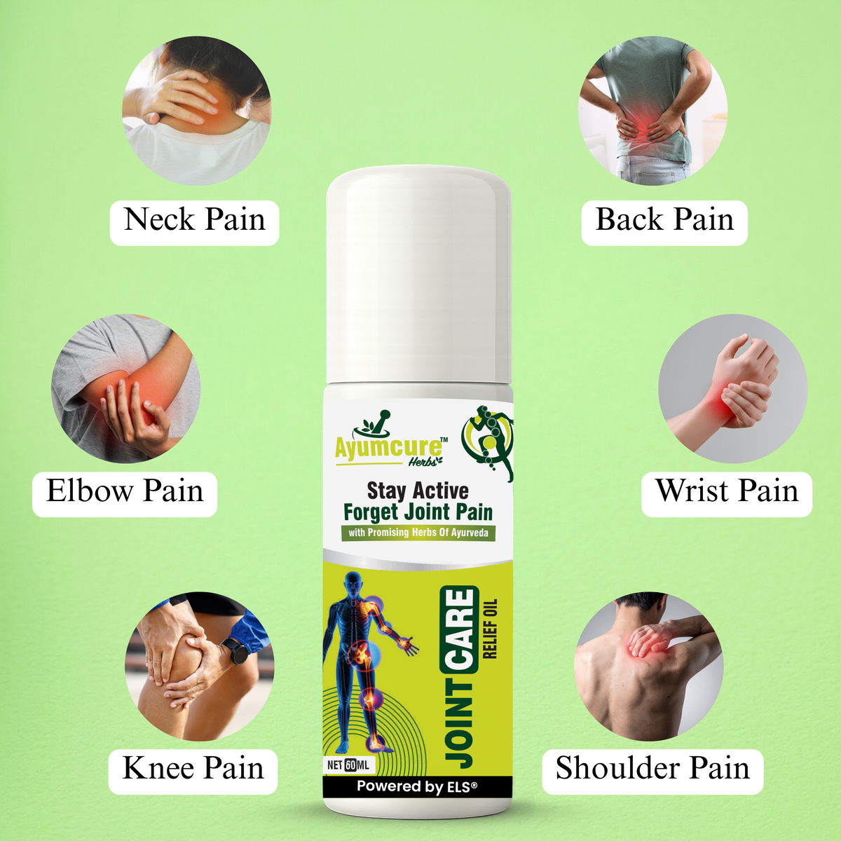 Joint Pain Relief Oil - Knee, Back & Shoulder - Fast-Absorbing Non-Greasy Formula