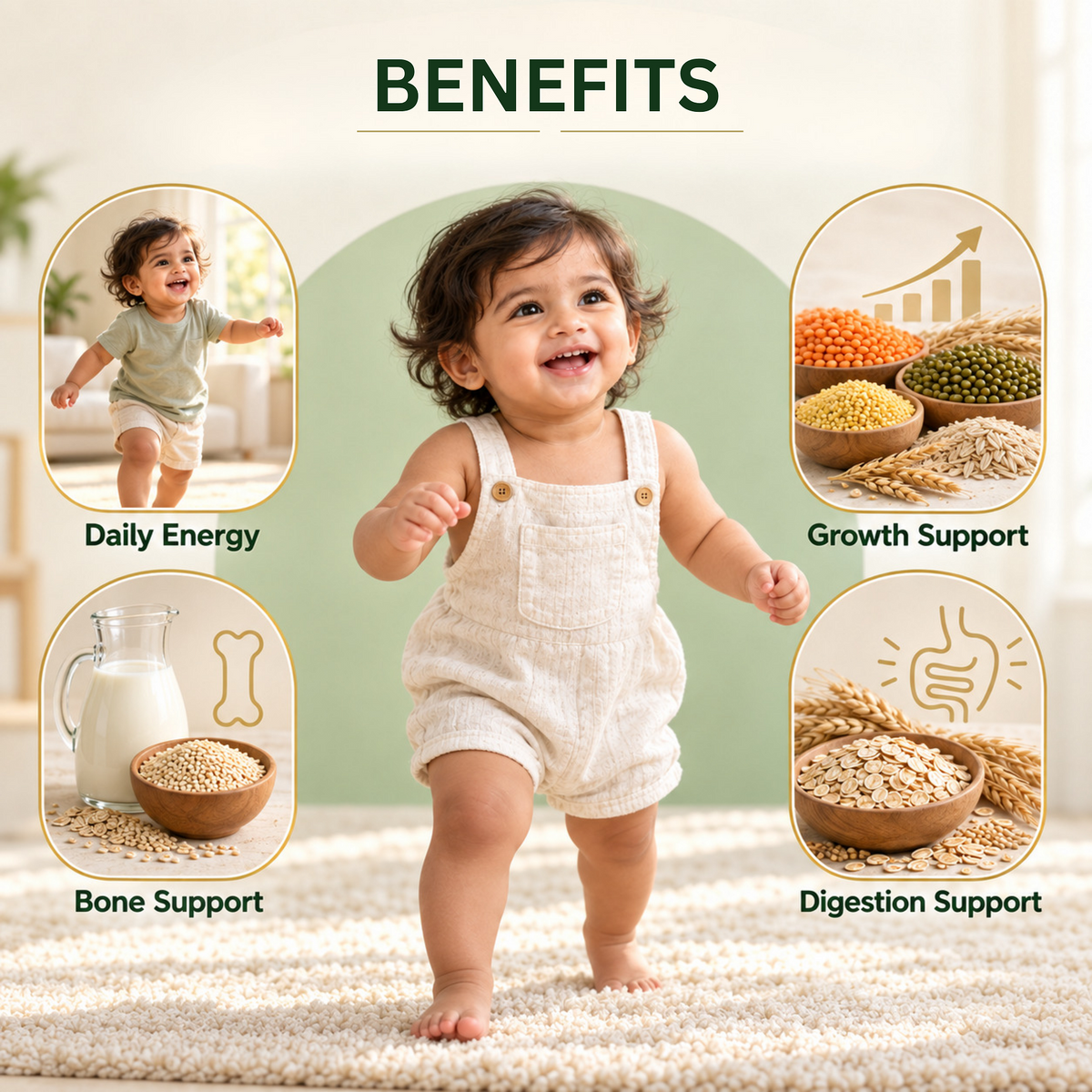 Ayumcure Kids Annaruchi Anaprashan | Healthy Diet Food for Kids | Traditional First Food for Babies | Made with Makhana, Oats, Cashew, Almond & Poha | No Added Sugar | 300g