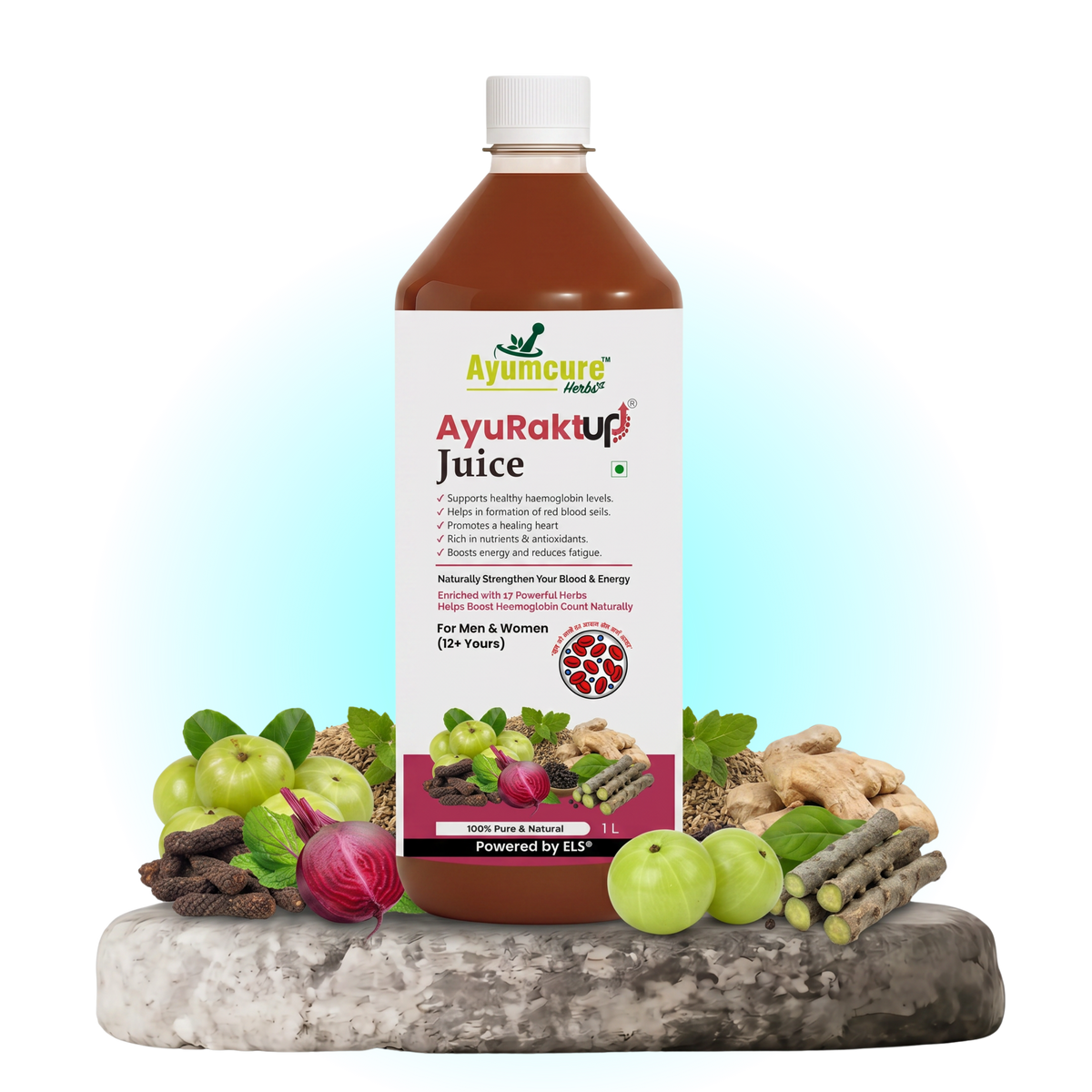 AyuRaktUp Juice – Blood Health & Iron Support | Helps Reduce Fatigue | 100% Natural | 1L