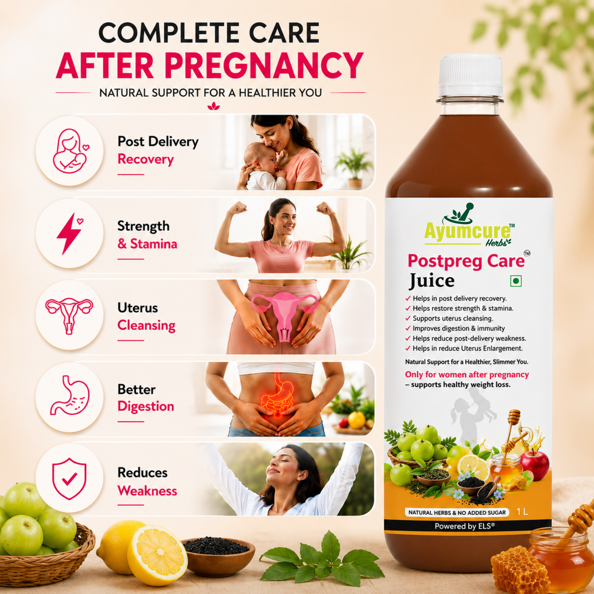 Postpreg Care Juice – Post-Pregnancy Recovery & Belly Fat Reduction | Only For Women