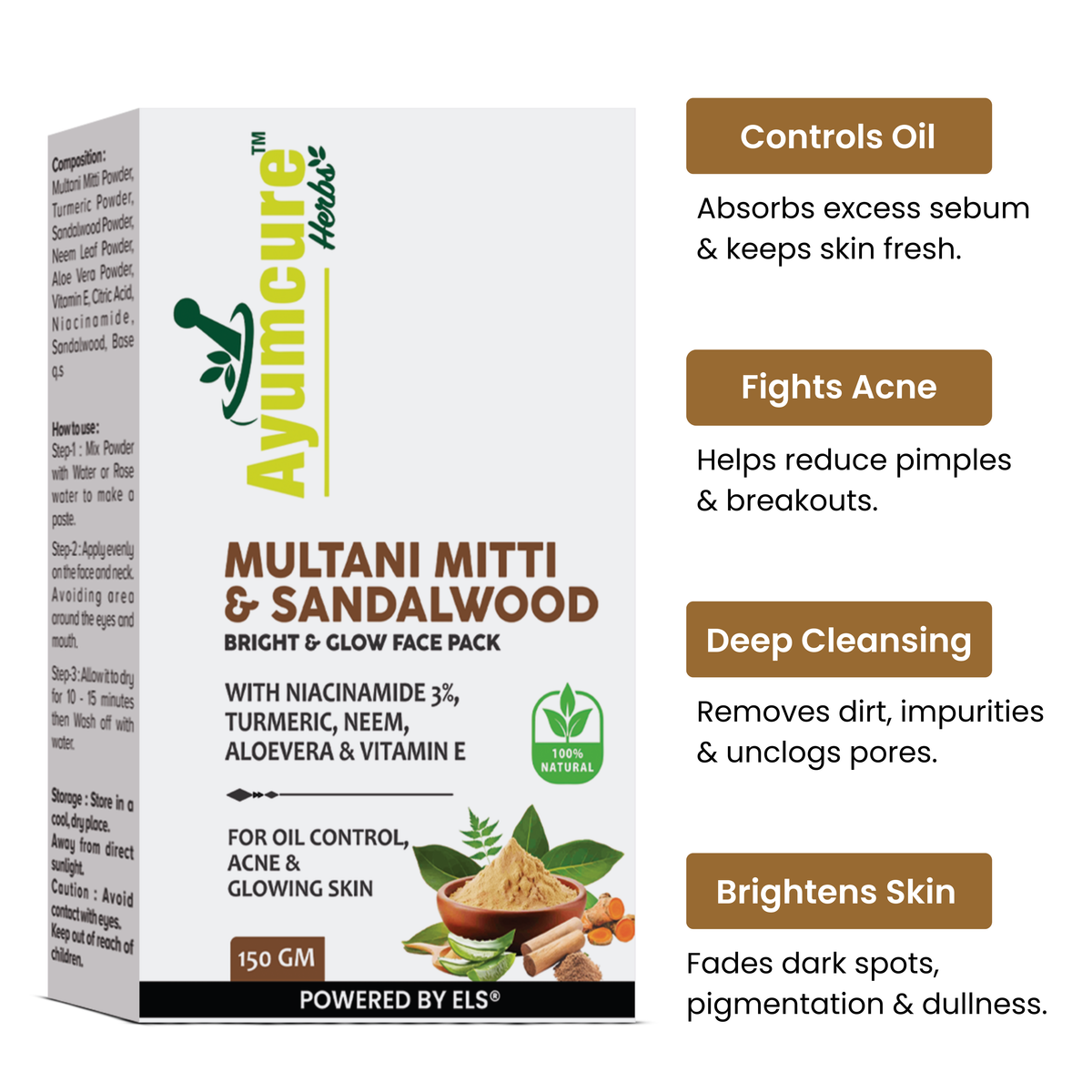 The Clay + Tone Duo — Multani Mitti & Sandalwood Face Pack + Rose Toner | Unisex