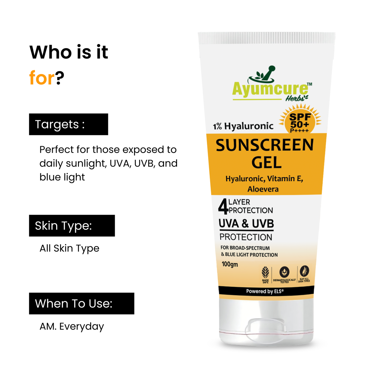 Hyaluronic Acid 1% Sunscreen SPF 50 PA++++ | No White Cast | Oily & Acne-Prone Skin