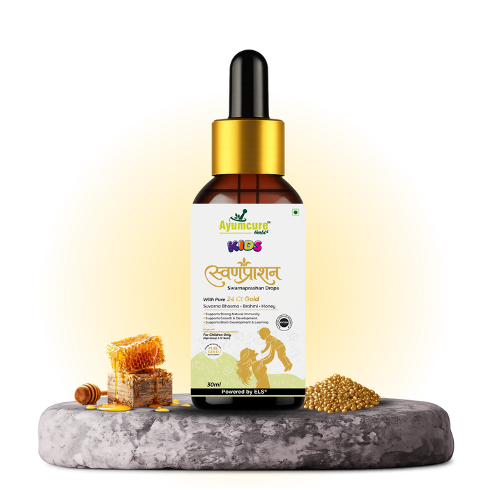 Kids Swarnaprashan Drops | Golden Nectar Ayurvedic Immunity & Brain Support for Children 1-12 Years |