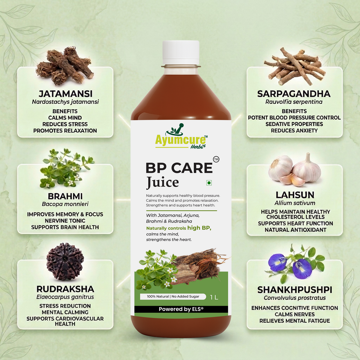 BP Care Ayurvedic Juice “ Manages High Blood Pressure,Sugar Free,Men & Women
