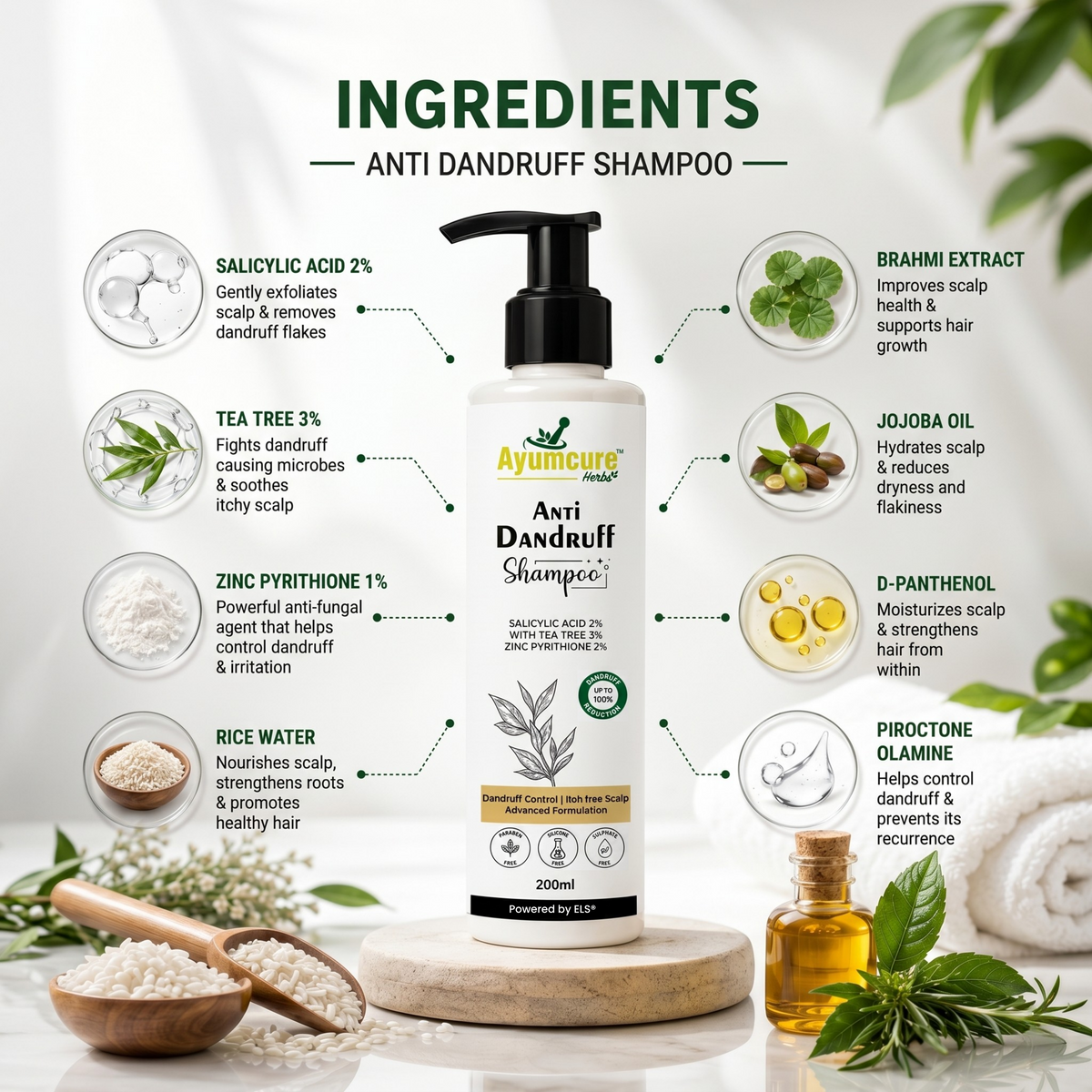 The Dandruff Fix Duo – 3% Tea Tree Shampoo + Anti-Dandruff Serum | Men & Women