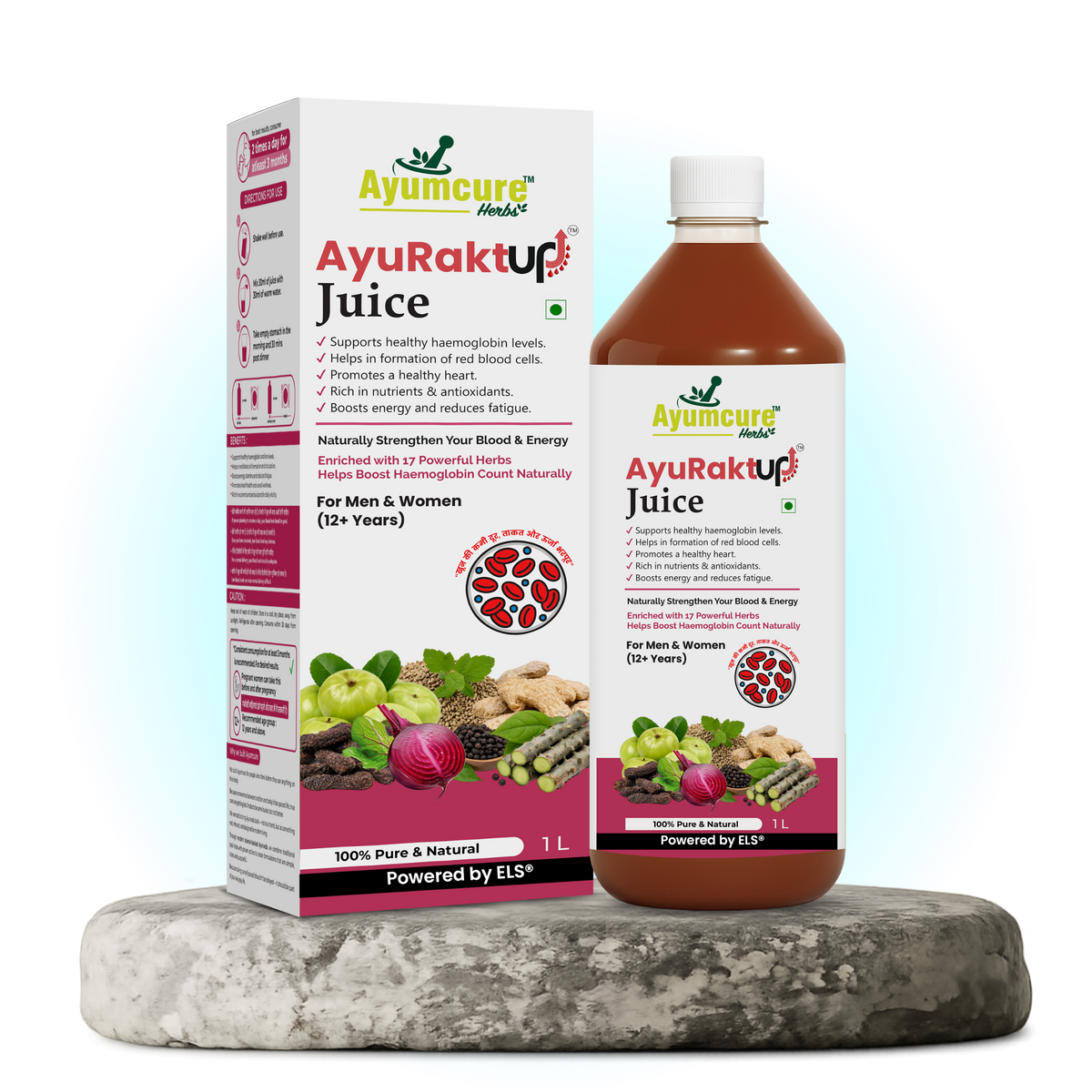 AyuRaktUp Juice – Blood Health & Iron Support | Helps Reduce Fatigue | 100% Natural | 1L