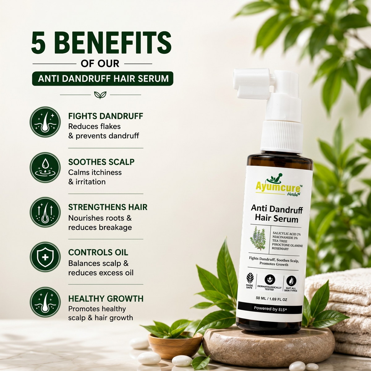 The Dandruff Fix Duo – 3% Tea Tree Shampoo + Anti-Dandruff Serum | Men & Women