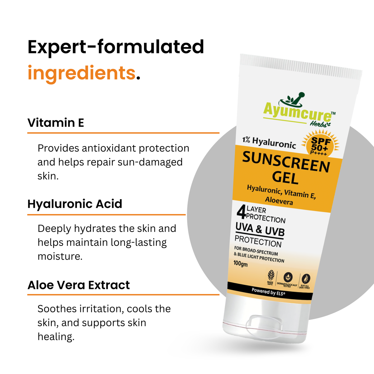 Hyaluronic Acid 1% Sunscreen SPF 50 PA++++ | No White Cast | Oily & Acne-Prone Skin