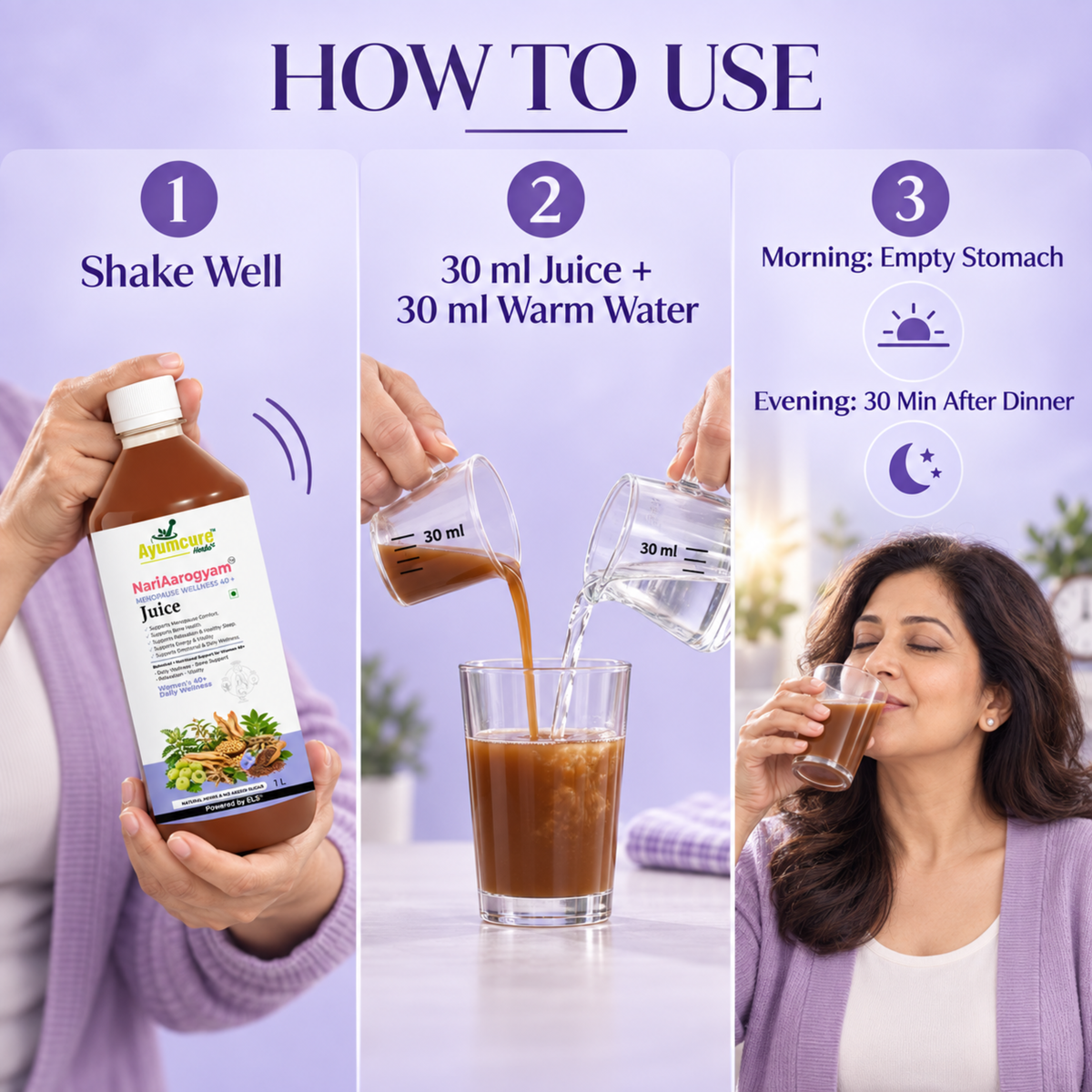 Ayumcure Herbs NariAarogyam Menopause Wellness Juice for Women 40+, 1L