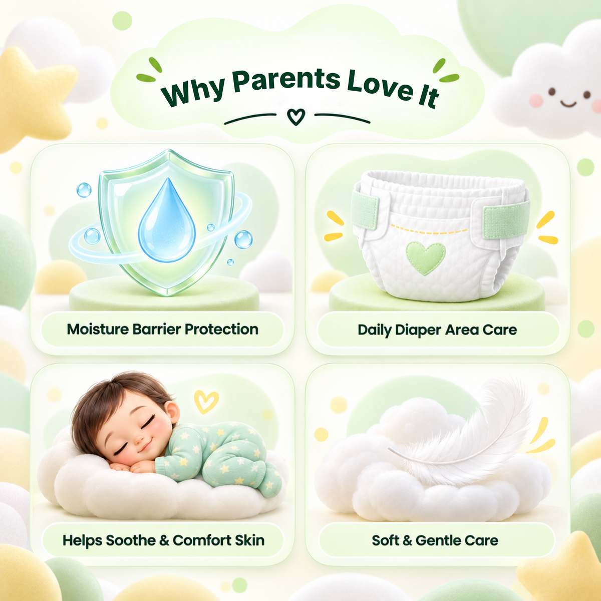 Ayumcure Herbs Kids Diaper Rash Cream | Soothes & Protects Delicate Skin | Ayurvedic with Coconut Oil, Aloe Vera & Kokum Butter | Moisture Barrier Protection | 100gm