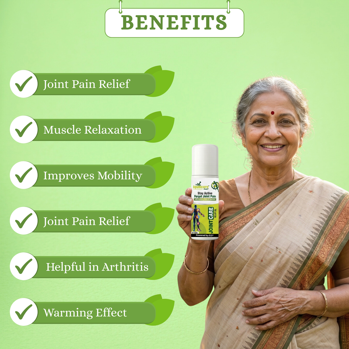 Joint Pain Relief Oil - Knee, Back & Shoulder - Fast-Absorbing Non-Greasy Formula