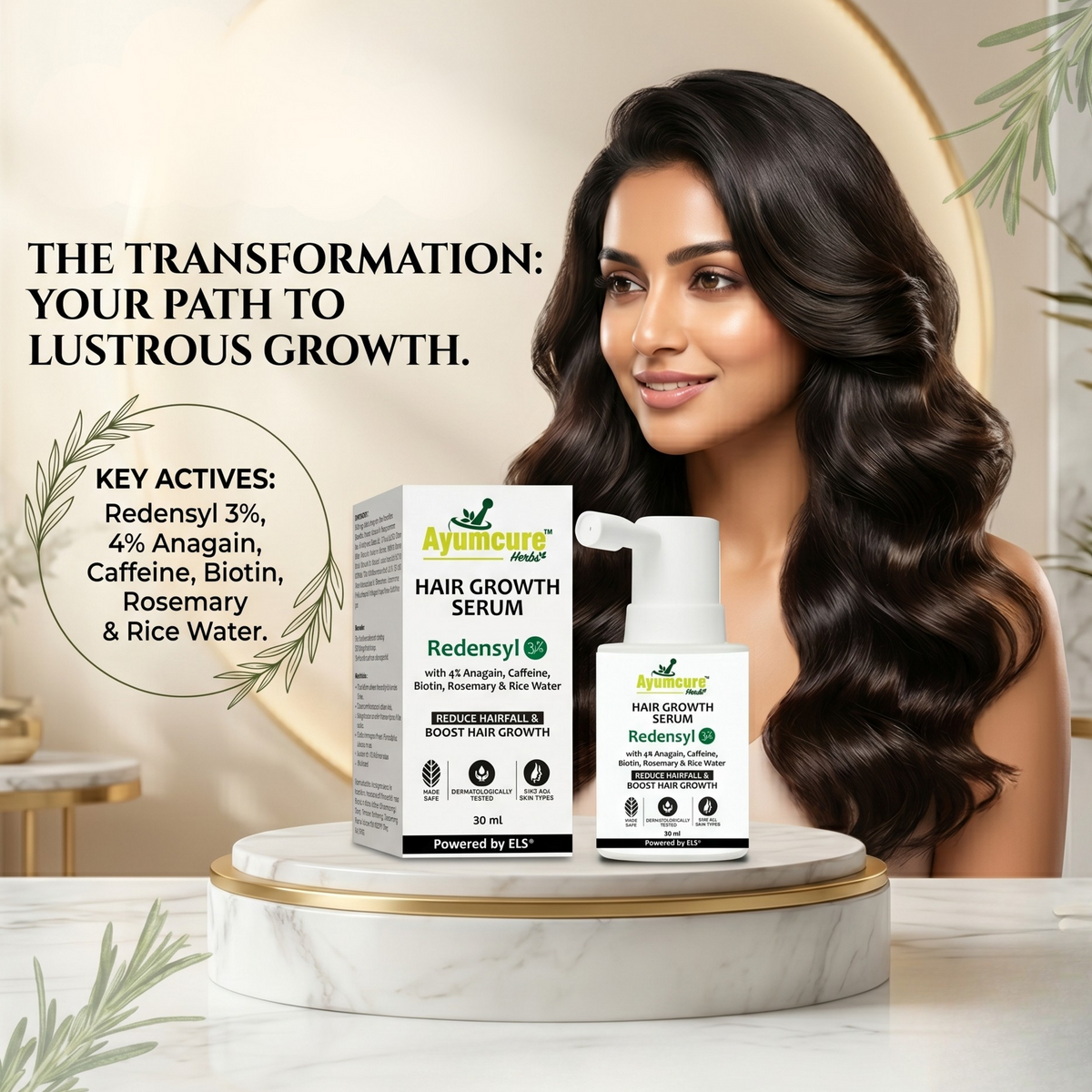 Hair Growth Serum – Biotin, Caffeine, Rice Water & Rosemary | Men & Women