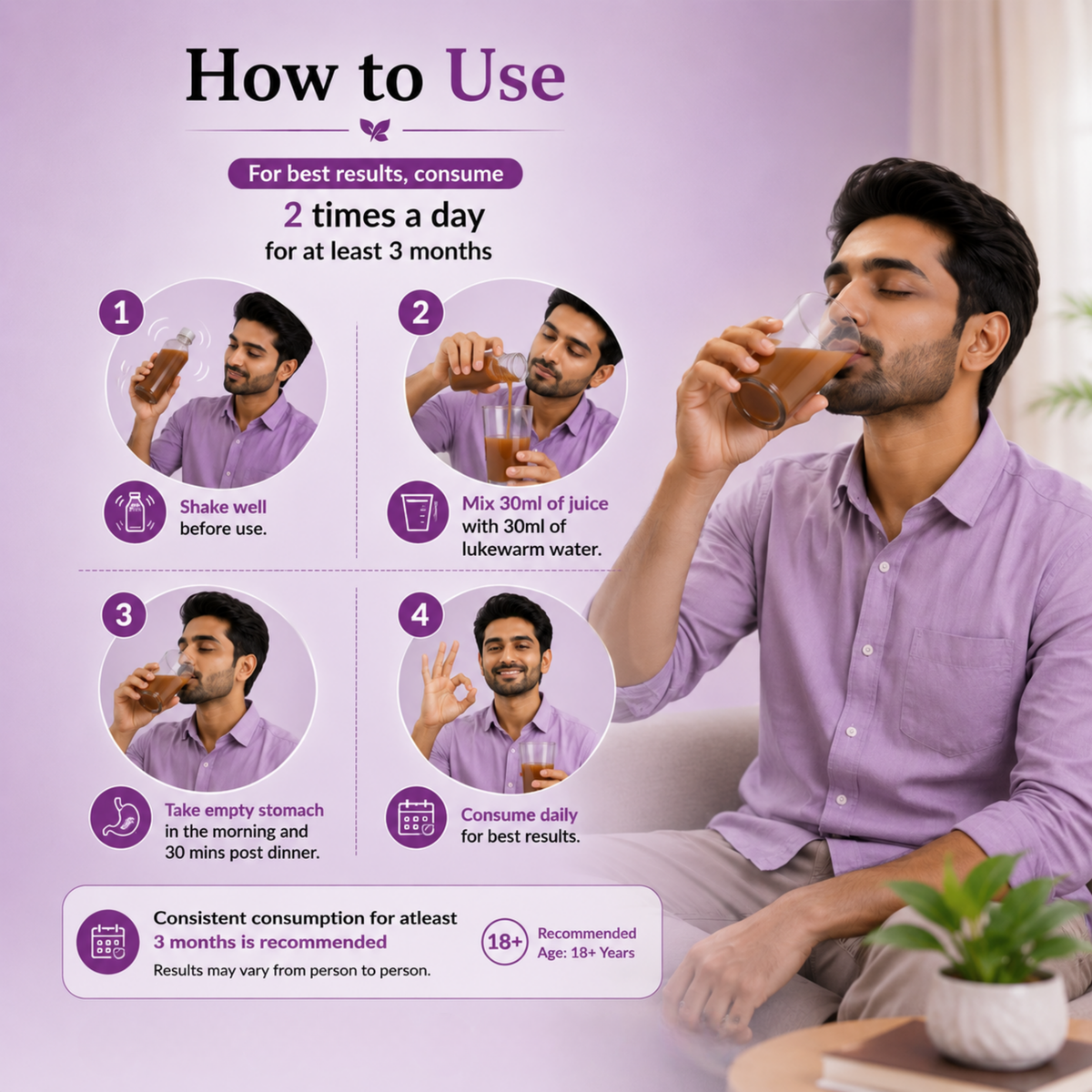 MizropAway Ayurvedic Migraine & Headache Relief Juice | Men & Women