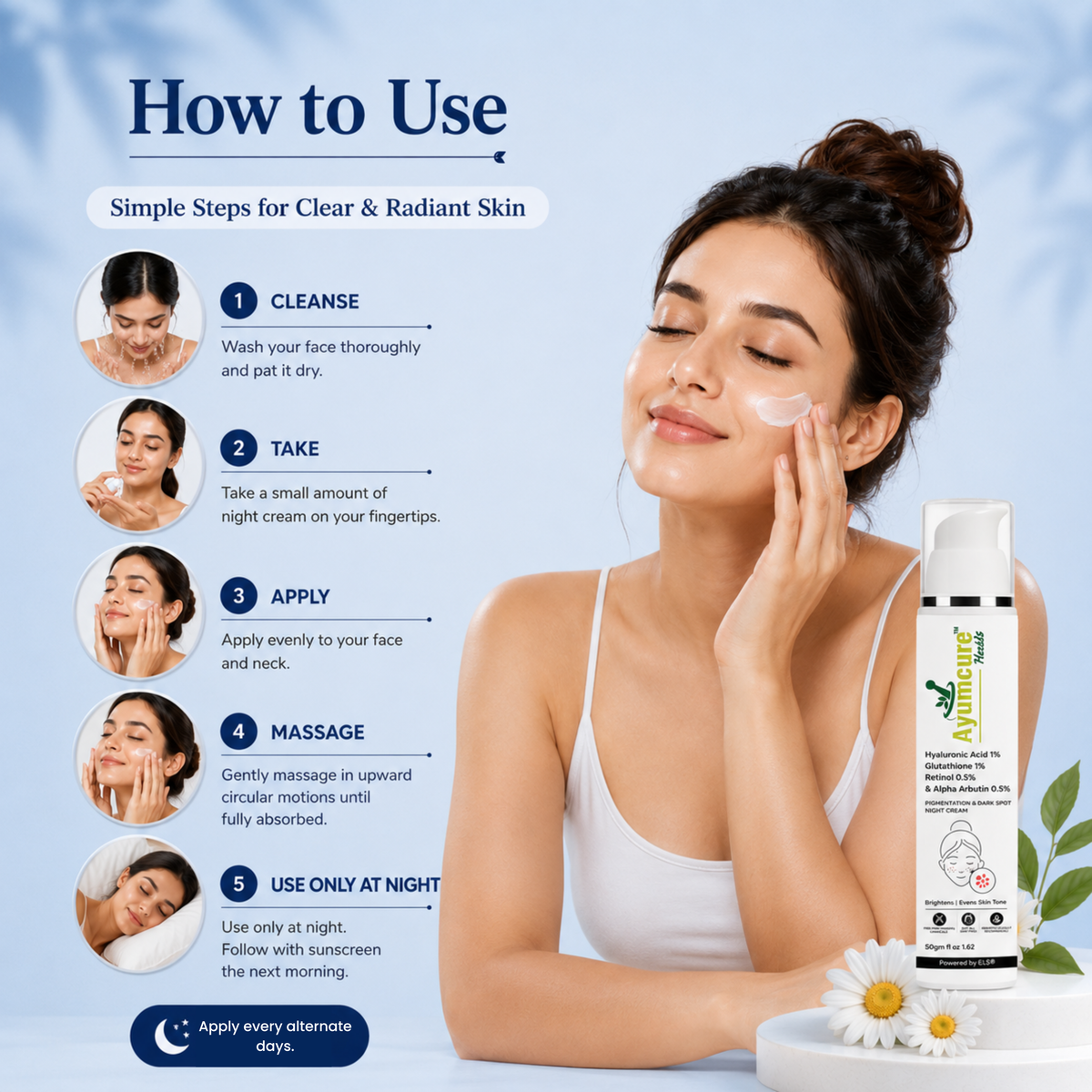 Night Cream – 1% Retinol, Alpha Arbutin & Glutathione for Pigmentation Repair | Unisex