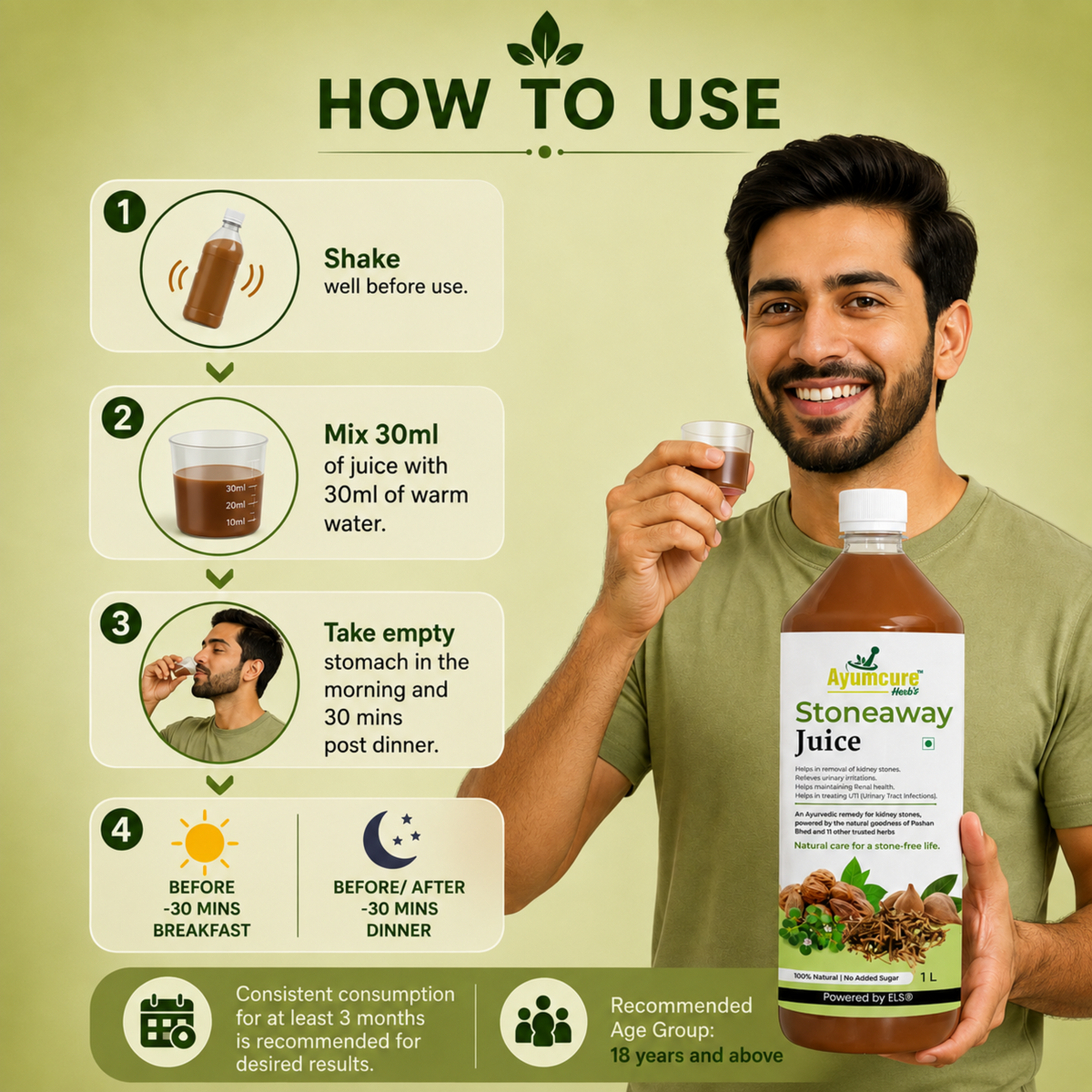 Stoneaway Juice – Kidney Stone & UTI Support | Pashan Bhed + Gokshura | Unisex