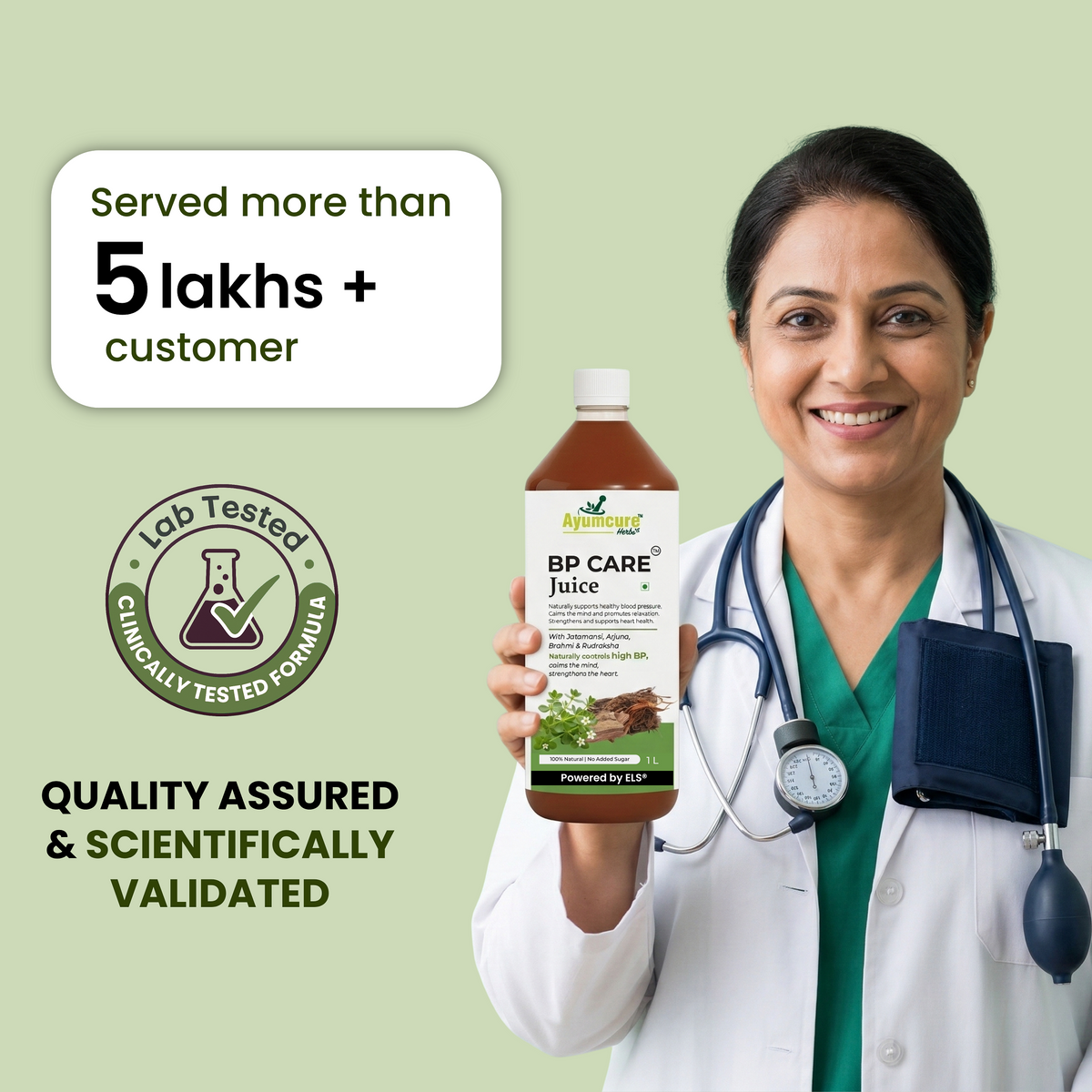 BP Care Ayurvedic Juice “ Manages High Blood Pressure,Sugar Free,Men & Women