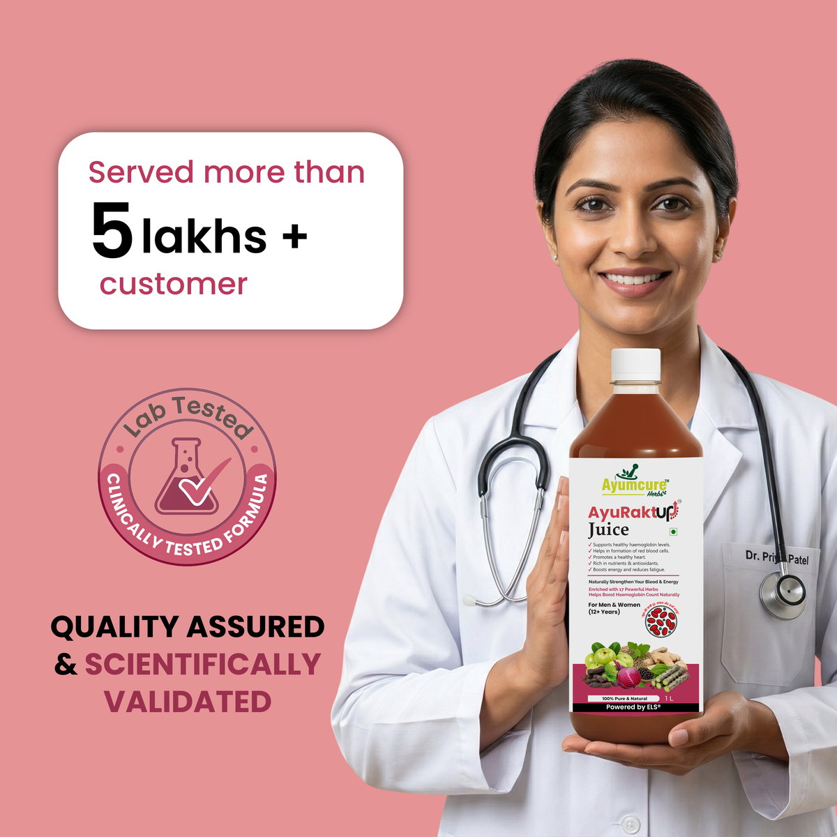 AyuRaktUp Juice – Blood Health & Iron Support | Helps Reduce Fatigue | 100% Natural | 1L