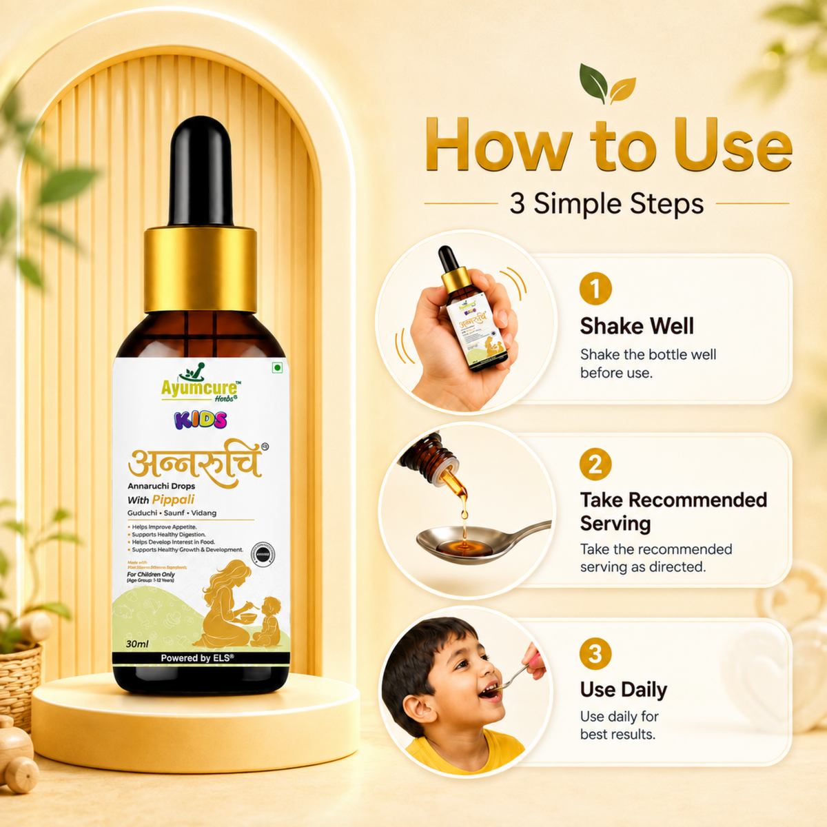 Kids Annaruchi Drops – Appetite & Digestive Support | Ayurvedic, for Children 1-12 Years
