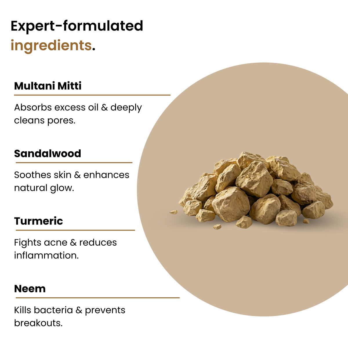 Instant Glow Combo: Multani Mitti + Rose Water + Vitamin C Serum | Men & Women