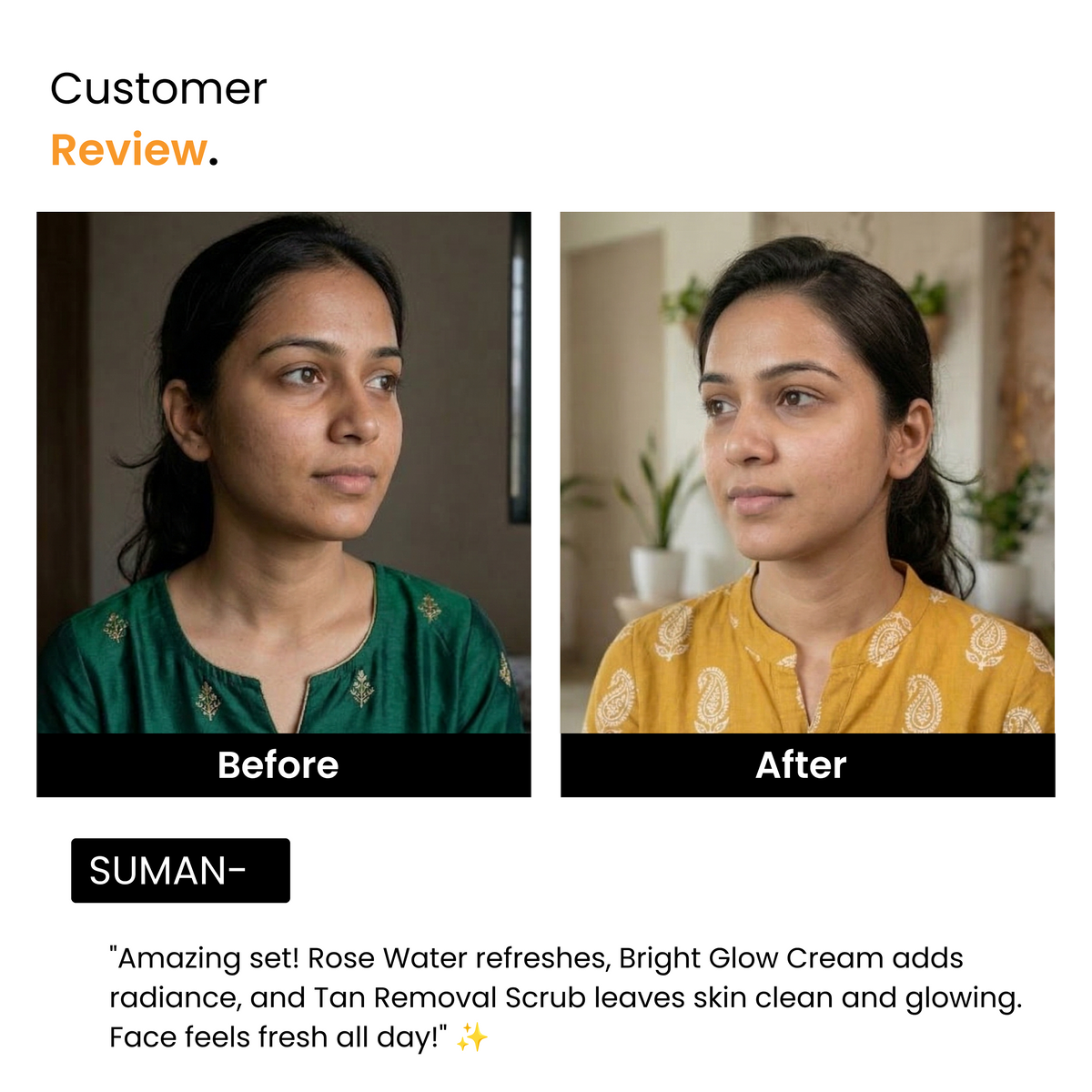 Glassy Glow Kit: Rose Water + Orange Scrub + Glutathione Cream | Men & Women