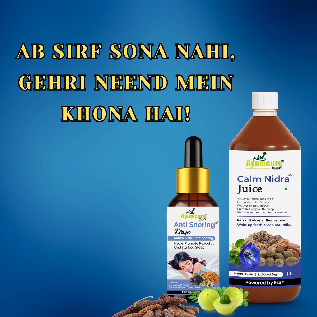 Calm Nidra Juice + Anti-Snoring Drops Combo | Deep Sleep & Snoring Relief | Unisex