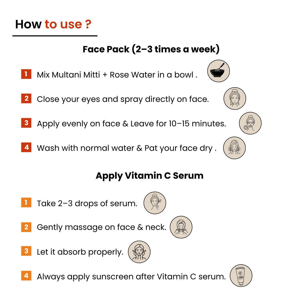 Instant Glow Combo: Multani Mitti + Rose Water + Vitamin C Serum | Men & Women