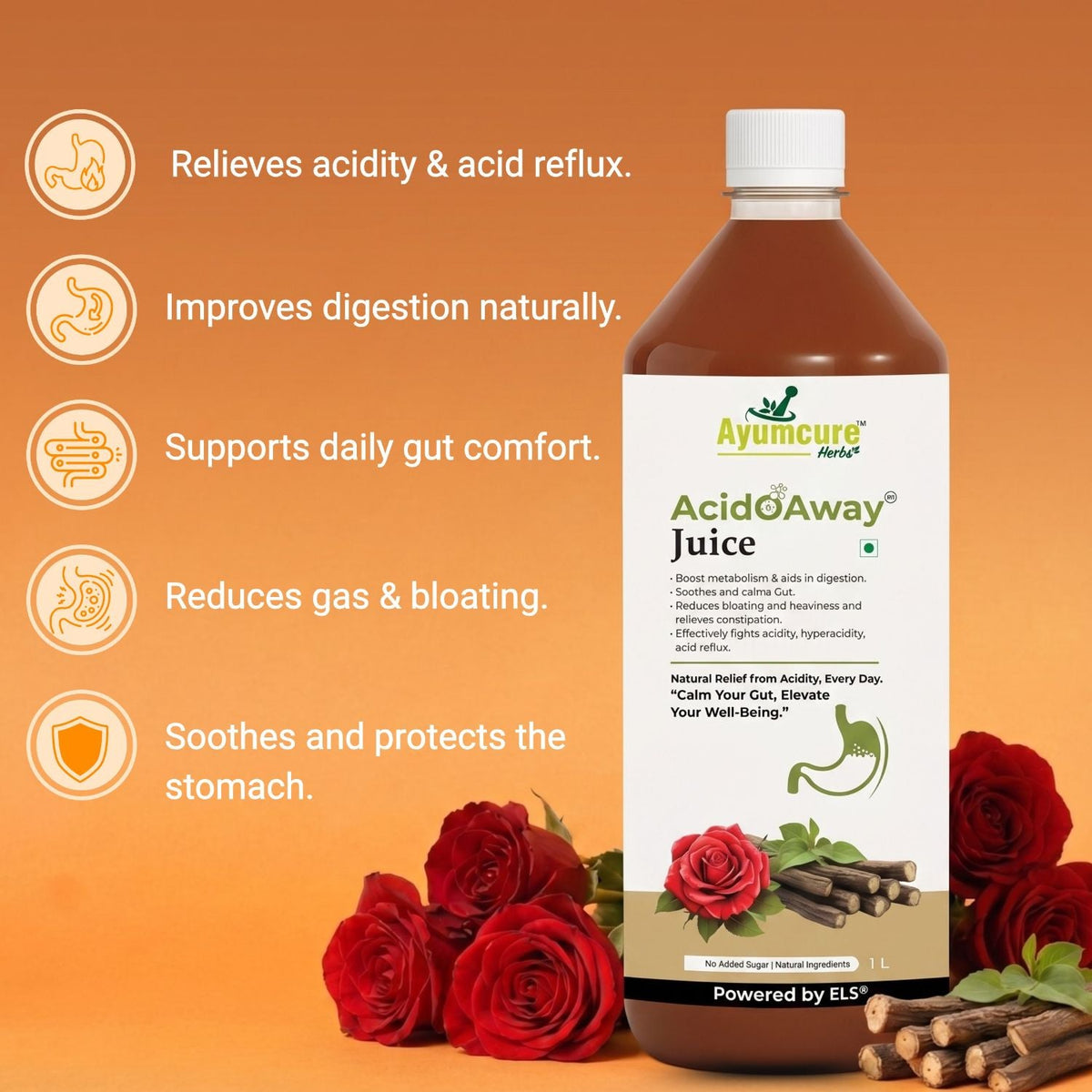 Acido Away Ayurvedic Juice | Acidity & Gas Relief | For Men & Women