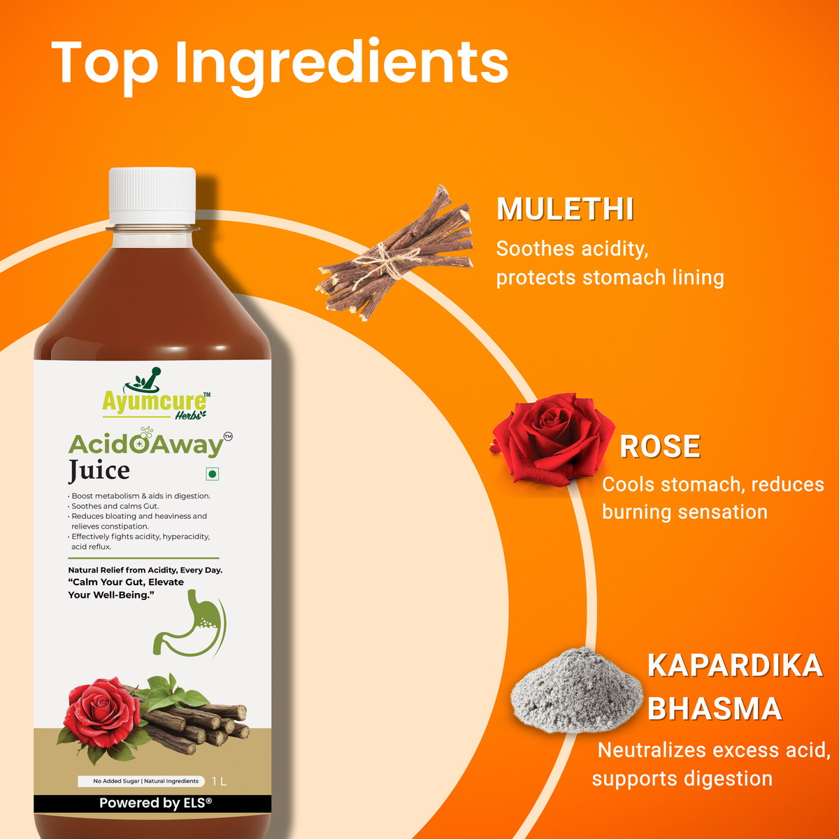 Acido Away Ayurvedic Juice, Acidity & Gas Relief, For Men & Women