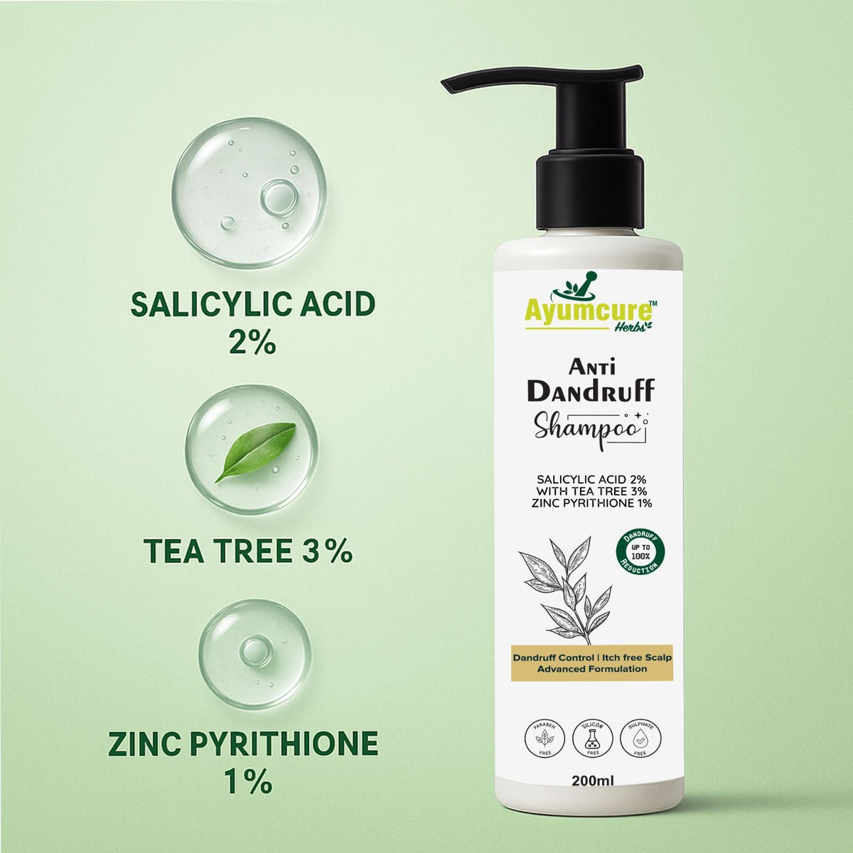 3% Tea Tree Anti-Dandruff Shampoo with 2% Salicylic Acid | Men & Women