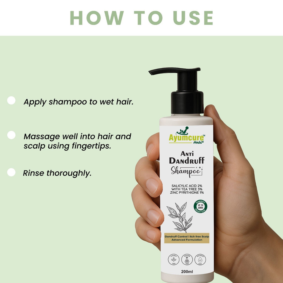 3% Tea Tree Anti-Dandruff Shampoo with 2% Salicylic Acid | Men & Women