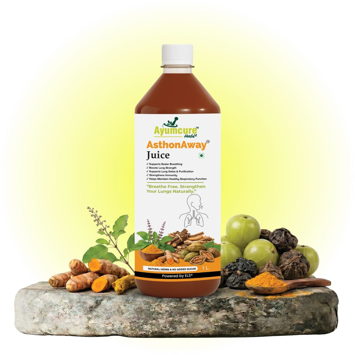 AsthonAway Ayurvedic Asthma & Respiratory Support Juice | Men & Women