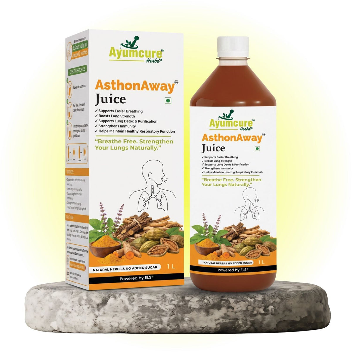 AsthonAway Ayurvedic Asthma & Respiratory Support Juice | Men & Women
