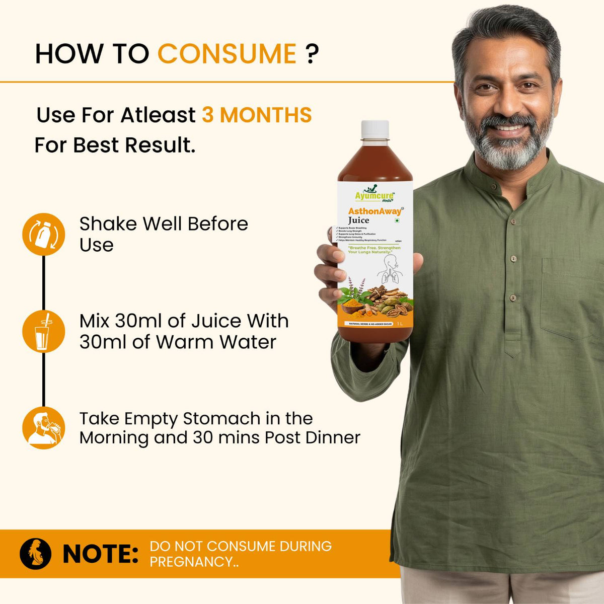 AsthonAway Ayurvedic Asthma & Respiratory Support Juice | Men & Women