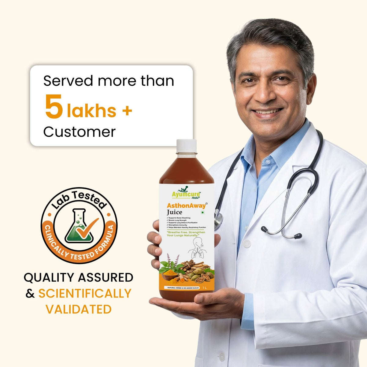 AsthonAway Ayurvedic Asthma & Respiratory Support Juice | Men & Women