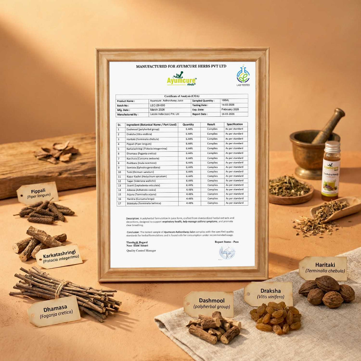 AsthonAway Ayurvedic Asthma & Respiratory Support Juice | Men & Women