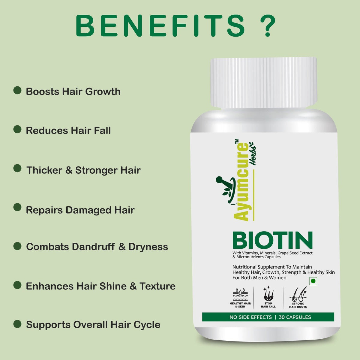 Biotin Tablet with Vitamins & Minerals | Healthy Hair & Skin | Men & Women