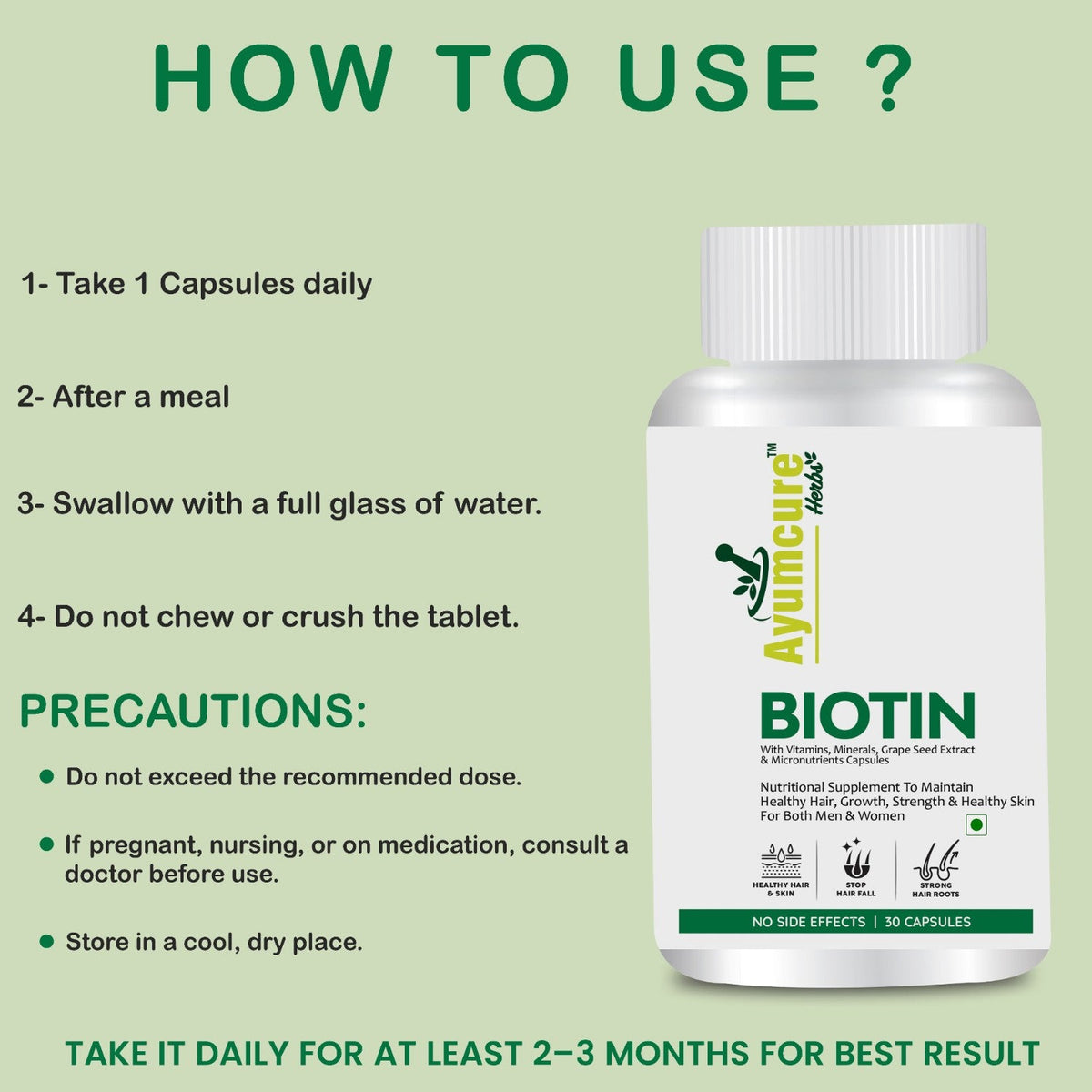 Biotin Tablet with Vitamins & Minerals | Healthy Hair & Skin | Men & Women