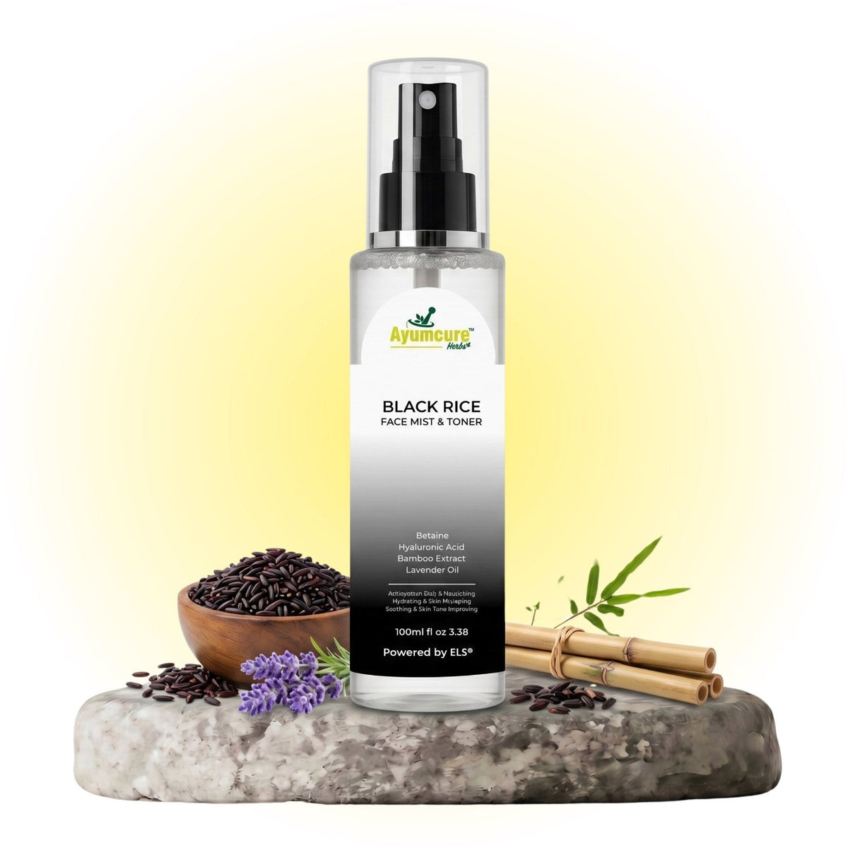 Black Rice Hyaluronic Face Mist & Toner | With Betaine | Glowing Skin | Unisex