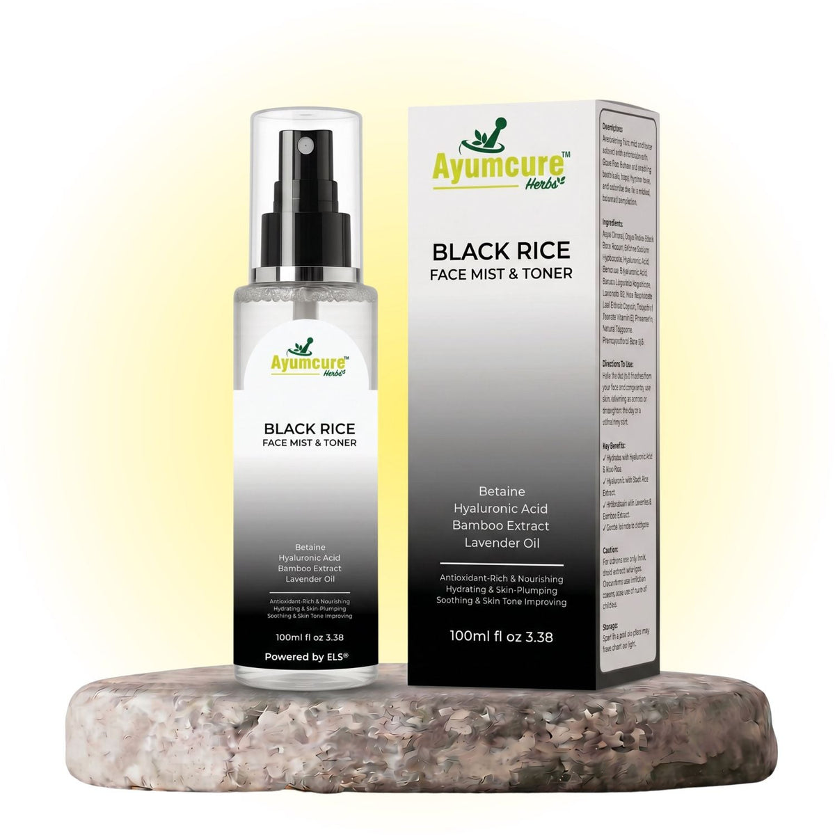 Black Rice Hyaluronic Face Mist & Toner | With Betaine | Glowing Skin | Unisex