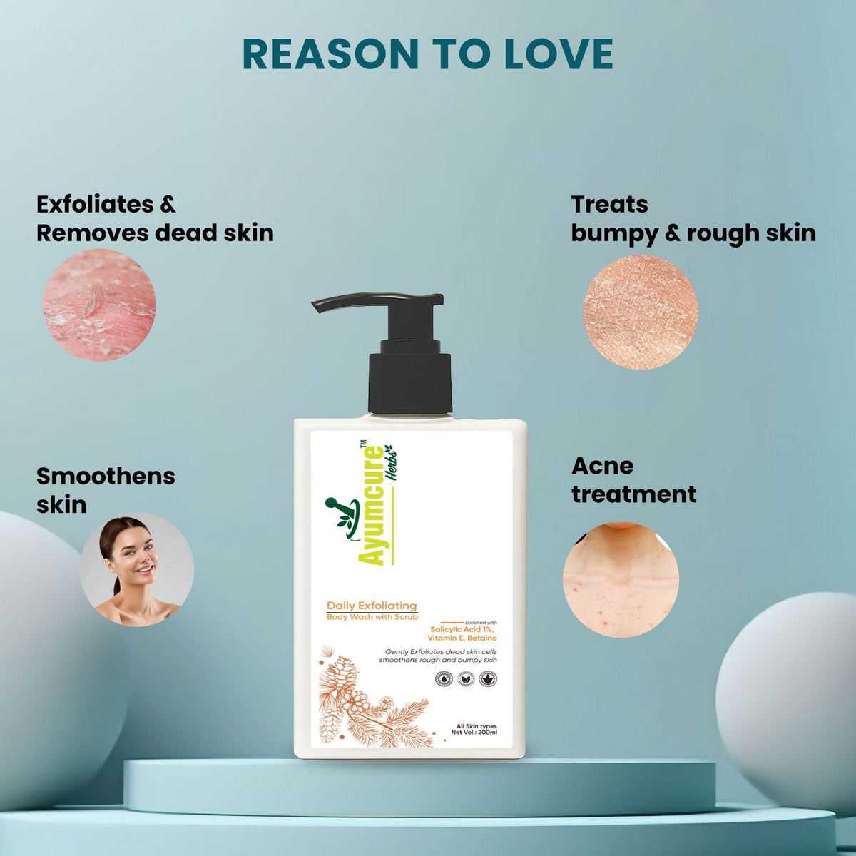 2-in-1 Exfoliating Body Wash & Scrub | 1% Salicylic Acid | All Skin Types