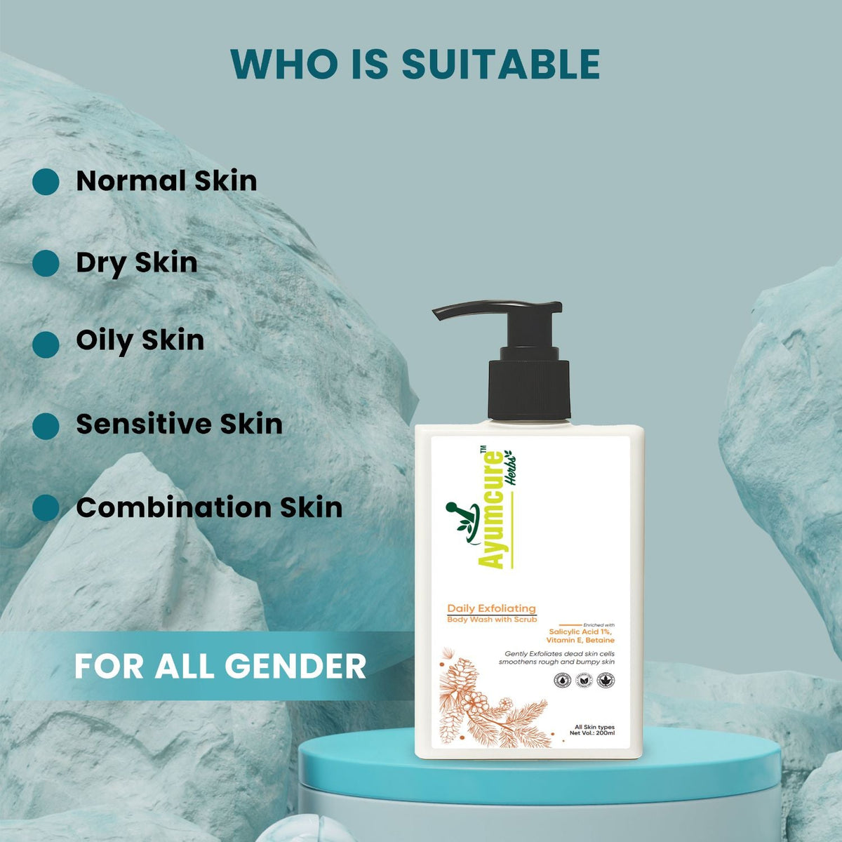 2-in-1 Exfoliating Body Wash & Scrub | 1% Salicylic Acid | All Skin Types