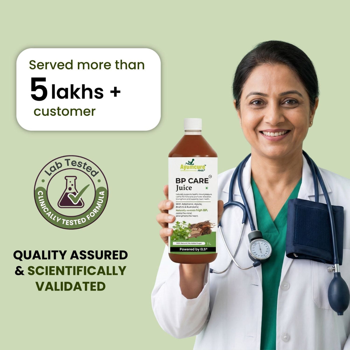 BP Care Ayurvedic Juice – Manages High Blood Pressure | Sugar Free | Men & Women